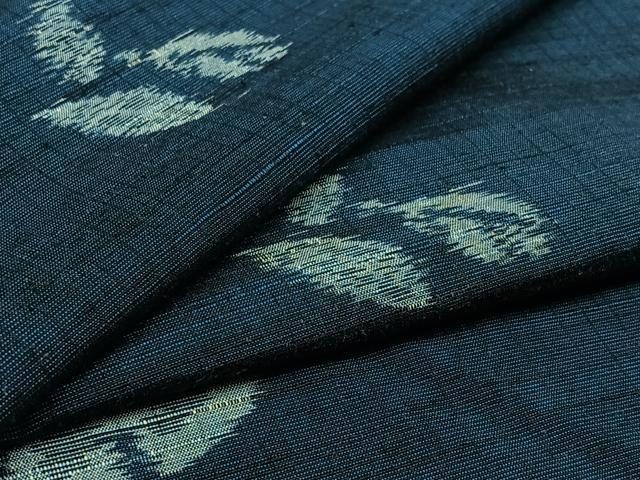 平和屋着物▽上質な紬 単衣 草花文 正絹 逸品 AAAY7246jh