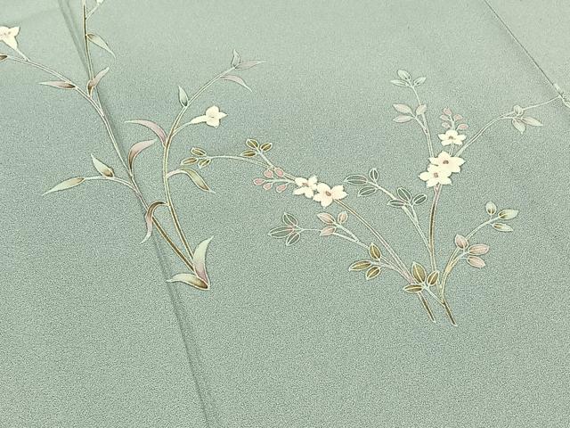 平和屋着物▽訪問着 単衣 草花文 正絹 逸品 AAAY7257jh
