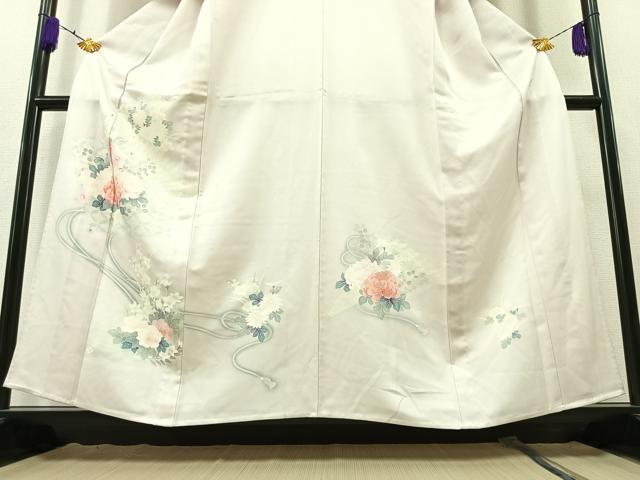 平和屋着物▽訪問着 単衣 扇面花文 暈し染め 正絹 逸品 AAAY7262jh