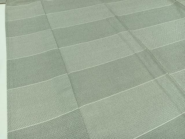 平和屋着物▽本塩沢 単衣 110亀甲 横段文 正絹 逸品 AAAY7279jh