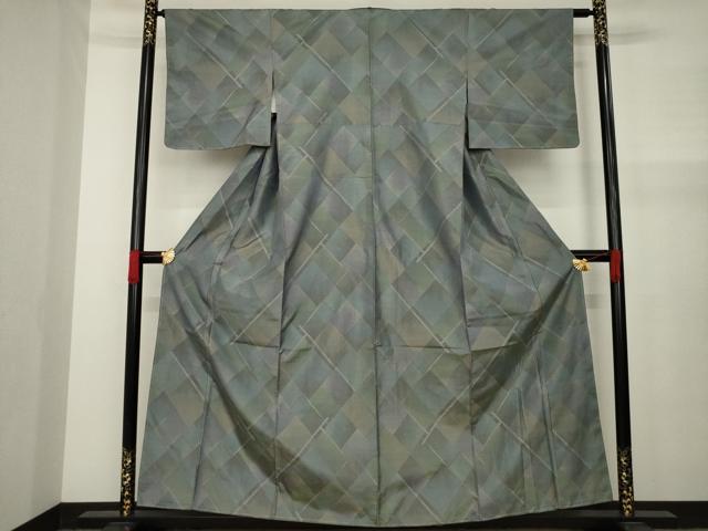 平和屋着物●本場大島紬 格子 正絹 逸品 AAAY7330ck