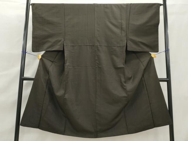 平和屋着物■男性 紬 海松茶色 正絹 逸品 AAAY7626nf