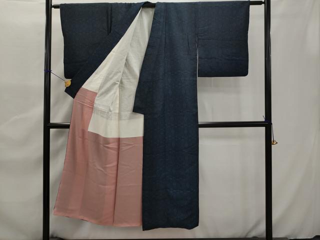 平和屋着物■上質な紬 立涌花文 正絹 逸品 AAAY7795ru