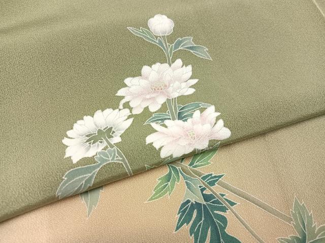 平和屋着物●訪問着 友禅 作家物 枝花文 暈し染め 正絹 逸品 AAAY7896ph