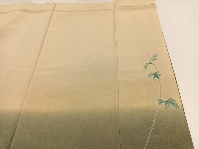 平和屋着物●訪問着 友禅 作家物 枝花文 暈し染め 正絹 逸品 AAAY7896ph