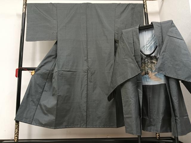 平和屋着物●男性 紬 アンサンブル 正絹 逸品 未使用 AAAY7926ph