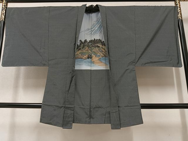 平和屋着物●男性 紬 アンサンブル 正絹 逸品 未使用 AAAY7926ph