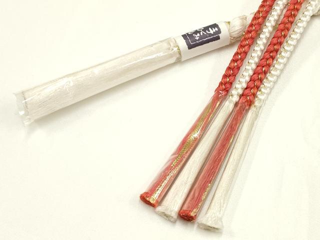 平和屋着物●和装小物 振袖用帯締め 装飾 ちりめん細工 椿 飾り玉 金糸 逸品 未使用 AAAY7990ay