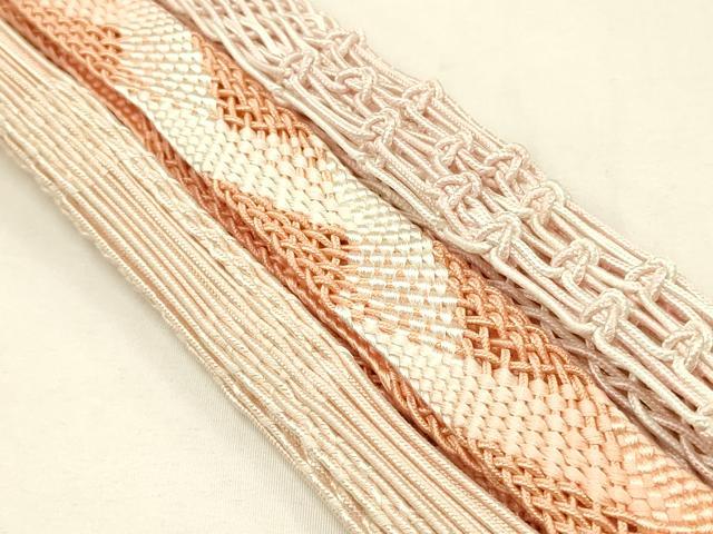 平和屋着物*夏物 和装小物 上質な帯締め3本セット レース組 平組 正絹 逸品 未使用 AAAY8168ay