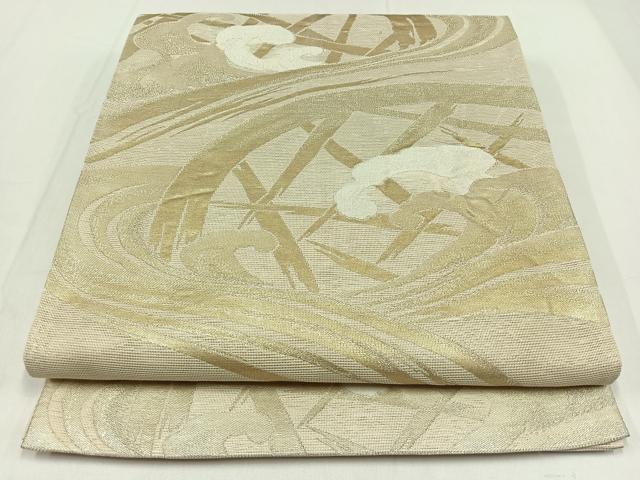 平和屋着物*夏物 六通柄袋帯 籬立波文 金銀糸 正絹 逸品 AAAY8205jh