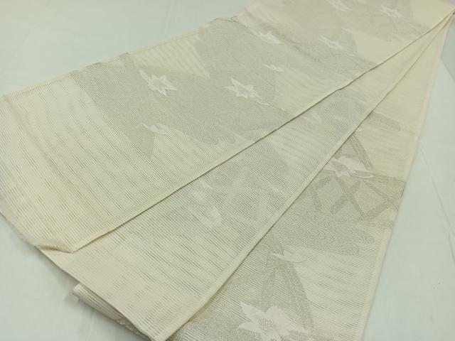 平和屋着物*夏物 六通柄袋帯 籬流水文 銀糸 正絹 逸品 AAAY8269jh