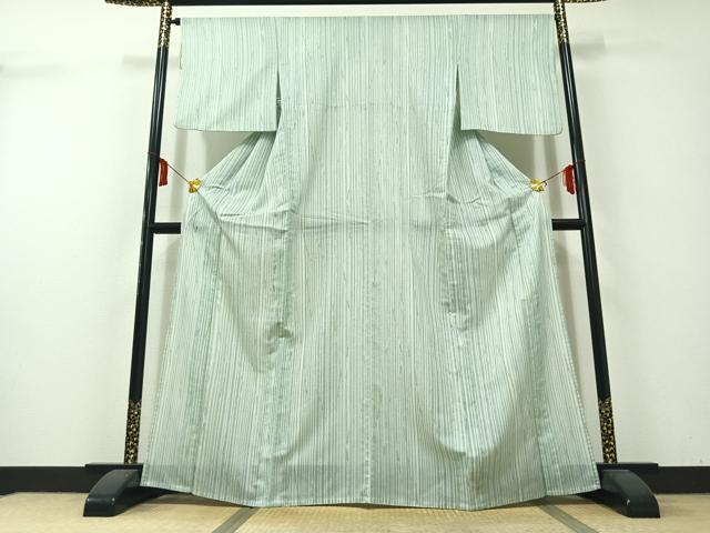 平和屋着物*夏物 小紋 紗 縞 洗える着物 AABJ5790ck