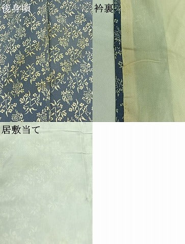 平和屋着物▽上質な小紋 単衣 草花文 正絹 逸品 AAAY8307jh