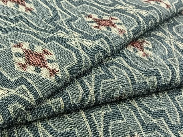 平和屋着物▽本塩沢 単衣 菱文 正絹 逸品 AAAY8308jh
