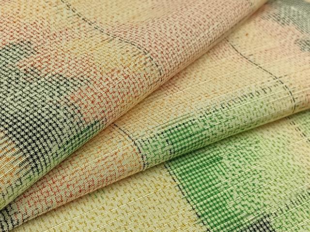 平和屋着物▽上質な紬 単衣 霞文 正絹 逸品 AAAY8316jh