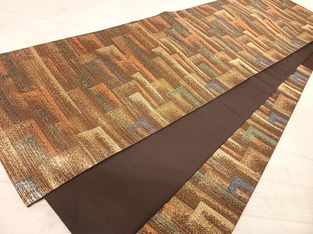 平和屋着物◎六通柄袋帯 飛鶴文 金糸 正絹 逸品 AAAY8379yx