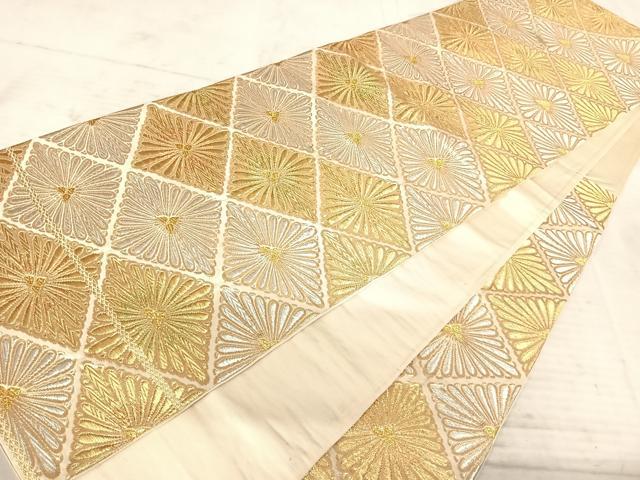 平和屋着物◎六通柄袋帯 花菱文 金銀糸 正絹 逸品 AAAY8420yx