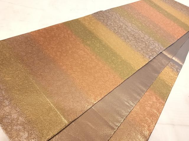 平和屋着物◎佐賀錦 六通柄袋帯 霞文 金糸 正絹 逸品 AAAY8567yx