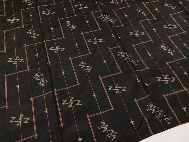 平和屋着物●上質な紬 琉球絣文様 正絹 逸品 AAAY8661ph