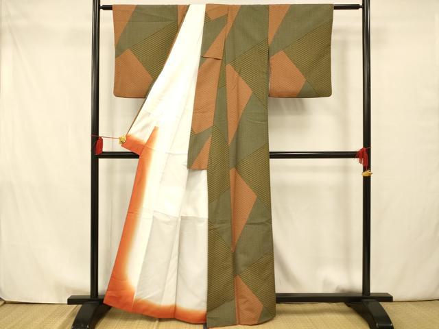 平和屋着物■小紋 切り嵌め吉祥文 洗える着物 AAAY8684fw