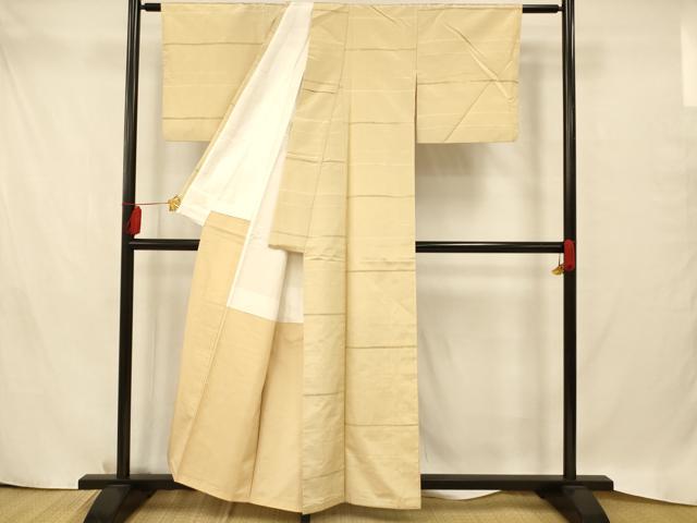 平和屋着物■上質な紬 横段文 正絹 逸品 AAAY8739fw