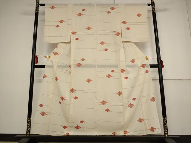 平和屋着物*夏物 小紋 絽 菱文 金彩 正絹 逸品 AAAY8842st