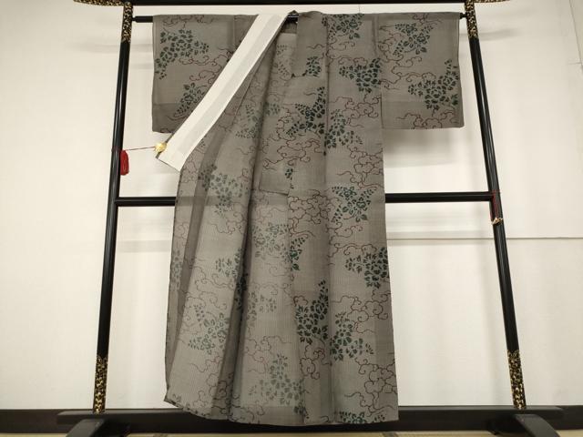 平和屋着物*夏物 紗紬 草花文 正絹 逸品 AABB0638st