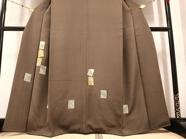 平和屋着物●訪問着 駒刺繍 色紙文 金彩 正絹 逸品 AAAY8936ph