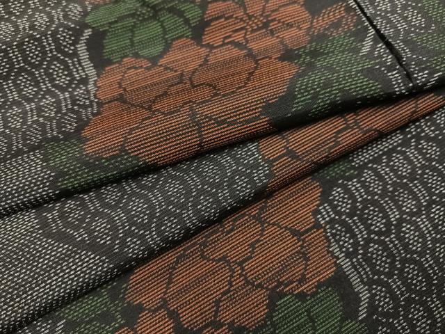 平和屋着物●本場大島紬 草花亀甲文 正絹 逸品 AAAY8961ph