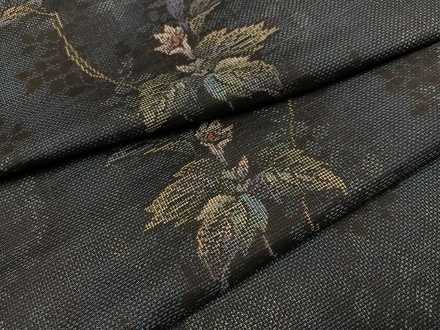 平和屋着物●本場大島紬 カタス7マルキ 総絣 枝花文 正絹 逸品 AAAY8962ph