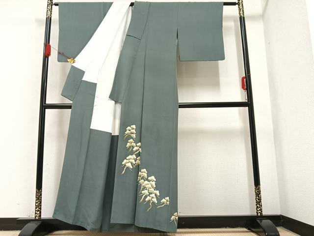 平和屋着物●本加賀友禅作家 鬼島 武司 色留袖 松文 正絹 逸品 AAAY8966ph