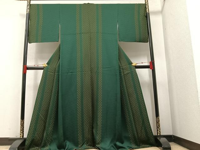 平和屋着物●染色作家 斉藤三才 小紋 間道 正絹 逸品 AAAY8971ph