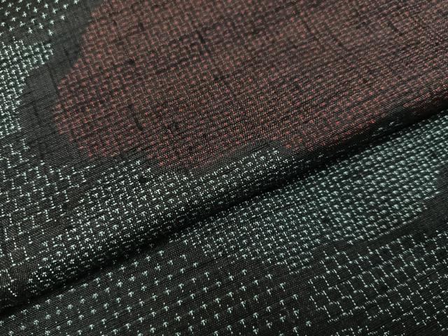 平和屋着物●結城紬 100亀甲 雲重ね文 正絹 逸品 AAAY9000ph
