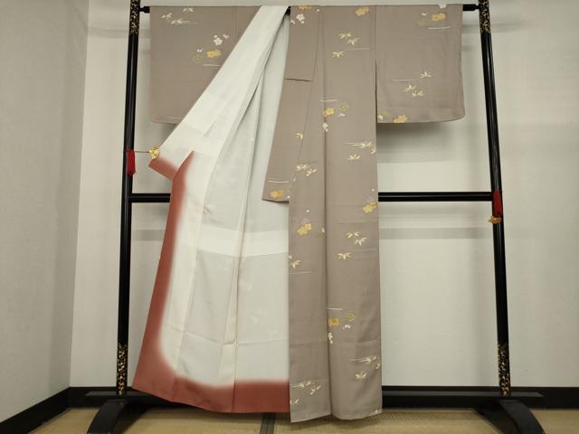平和屋着物●創業460年・千總 小紋 友禅 梅 笹 金彩 正絹 逸品 未使用 AAAY9015ck