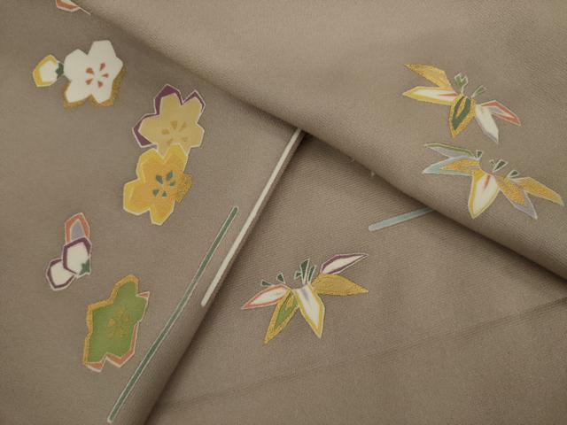 平和屋着物●創業460年・千總 小紋 友禅 梅 笹 金彩 正絹 逸品 未使用 AAAY9015ck