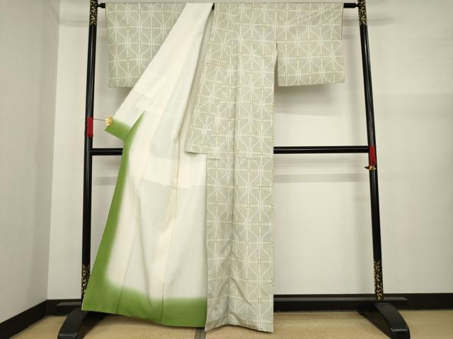 平和屋着物●本場大島紬 白大島 亀甲文 正絹 逸品 AAAY9068ck
