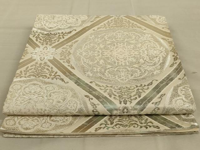 平和屋着物◎六通柄袋帯 正倉院花文 引箔 正絹 逸品 AAAY9082ou