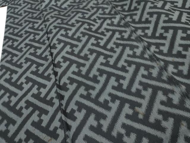 平和屋着物■上質な紬 紗綾形文様 正絹 逸品 AAAY9289cs