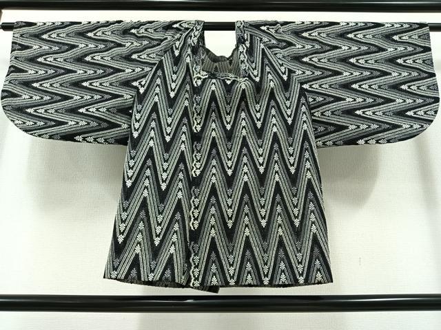 平和屋着物▽道行コート スリーシーズン 春夏秋 塵除け 幾何学文様 正絹 逸品 AAAY9407jh