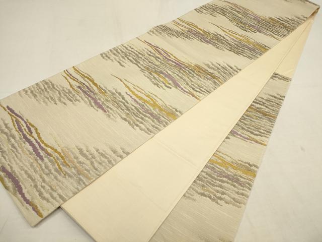 平和屋着物▼六通柄袋帯 霞文 金糸 正絹 逸品 AAAY9623wj