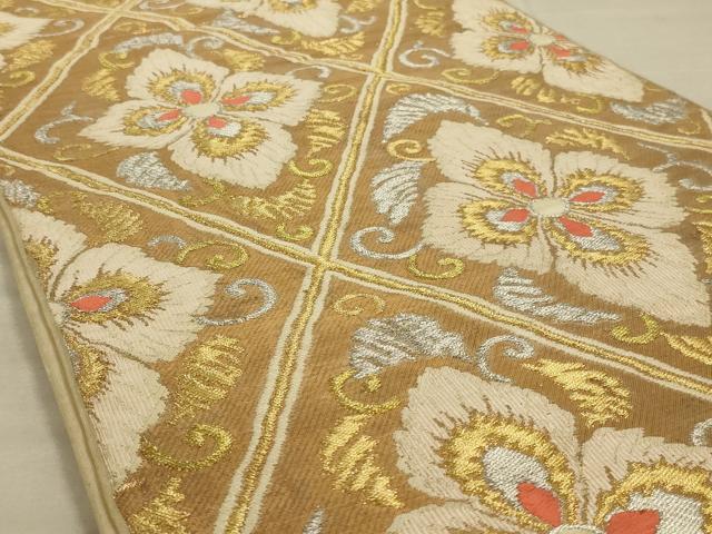 平和屋着物◎六通柄袋帯 花菱文 金銀糸 正絹 逸品 AAAY9732ou