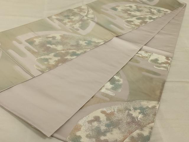 平和屋着物◎六通柄袋帯 霞文 銀糸 正絹 逸品 AAAY9735ou