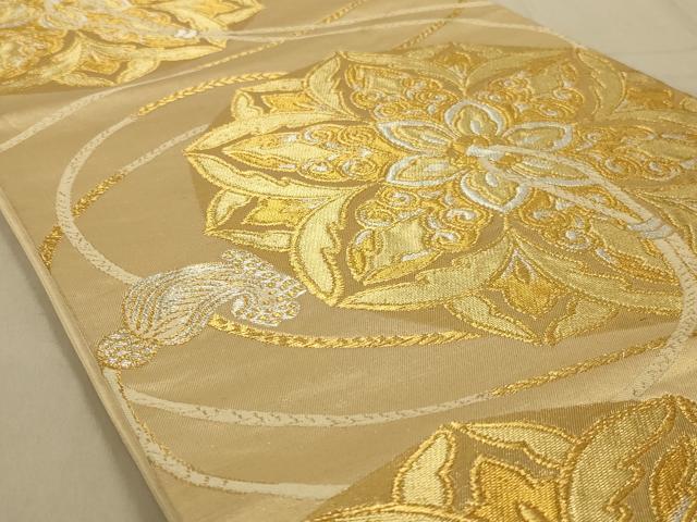 平和屋着物◎六通柄袋帯 正倉院花文 金銀糸 正絹 逸品 AAAY9750ou