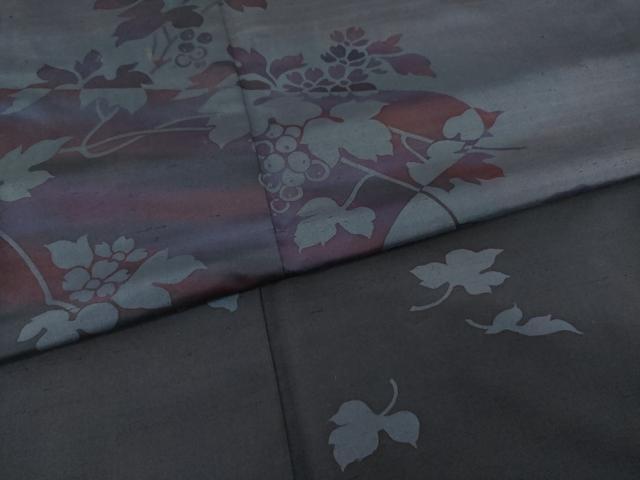 平和屋着物●訪問着 紬地 葡萄蔦草文 やまと誂製 正絹 逸品 AAAY9791ck