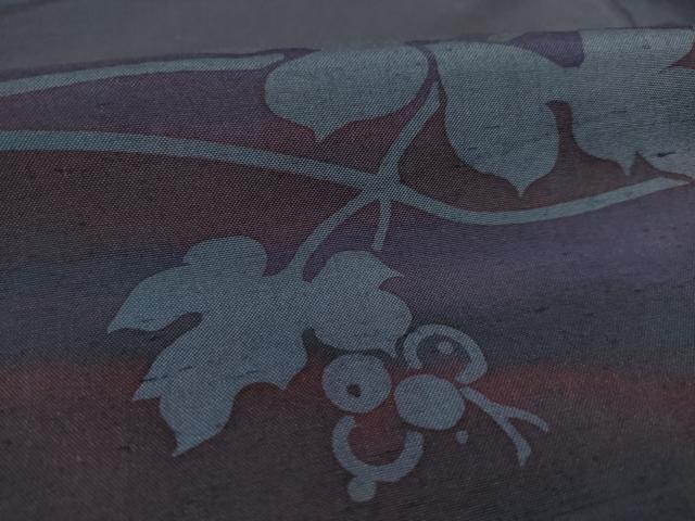 平和屋着物●訪問着 紬地 葡萄蔦草文 やまと誂製 正絹 逸品 AAAY9791ck