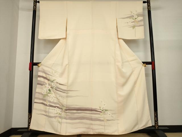 平和屋着物●訪問着 友禅 草花文 金彩 正絹 逸品 AAAY9823ck