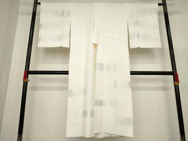 平和屋着物●長襦袢 袷 霞文 銀彩 正絹 逸品 未使用 AAAY9834ck