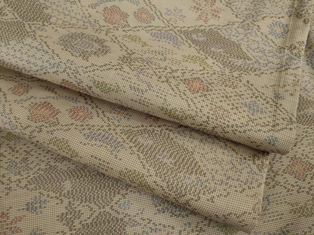 平和屋着物●本場大島紬 一元7マルキ 花菱文 正絹 逸品 AAAY9846ck