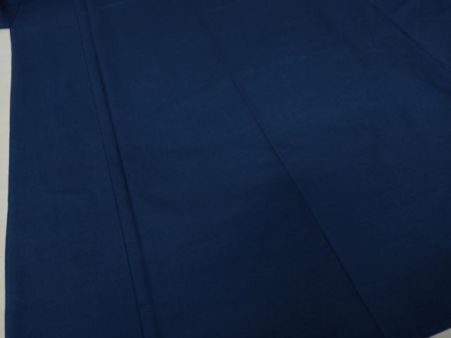 平和屋着物●上質な紬 色無地 青藍色 正絹 逸品 AAAY9852ck