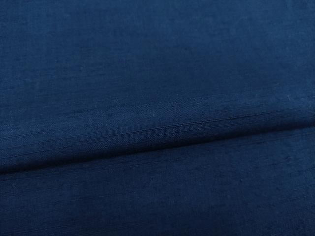 平和屋着物●上質な紬 色無地 青藍色 正絹 逸品 AAAY9852ck